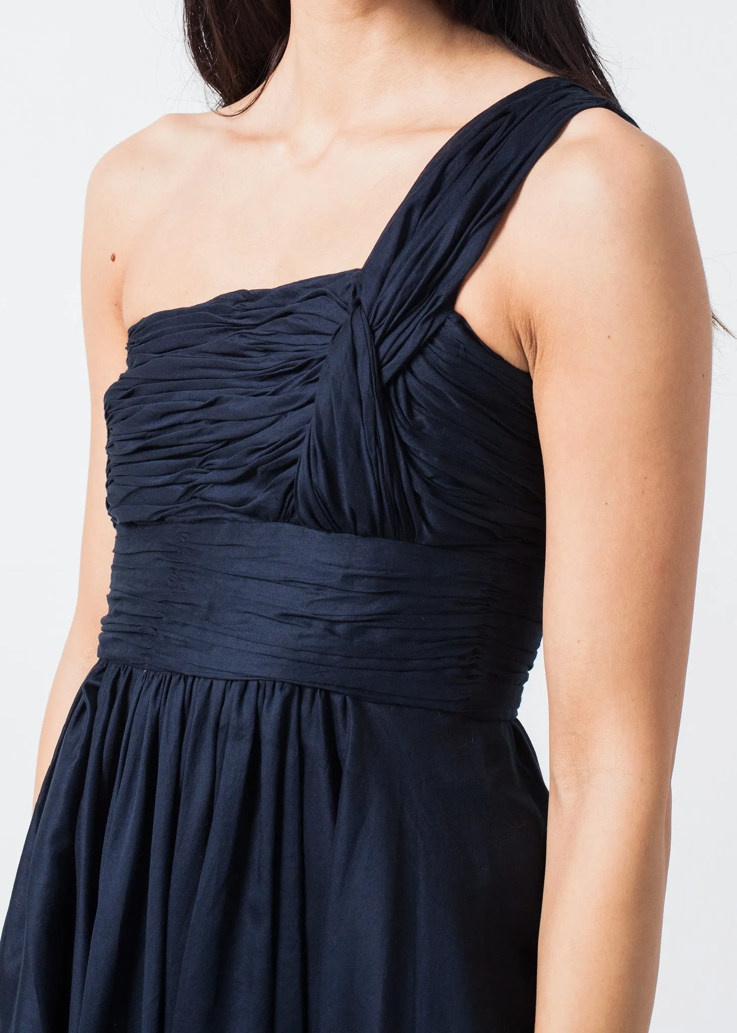 One Shoulder Dress in Navy