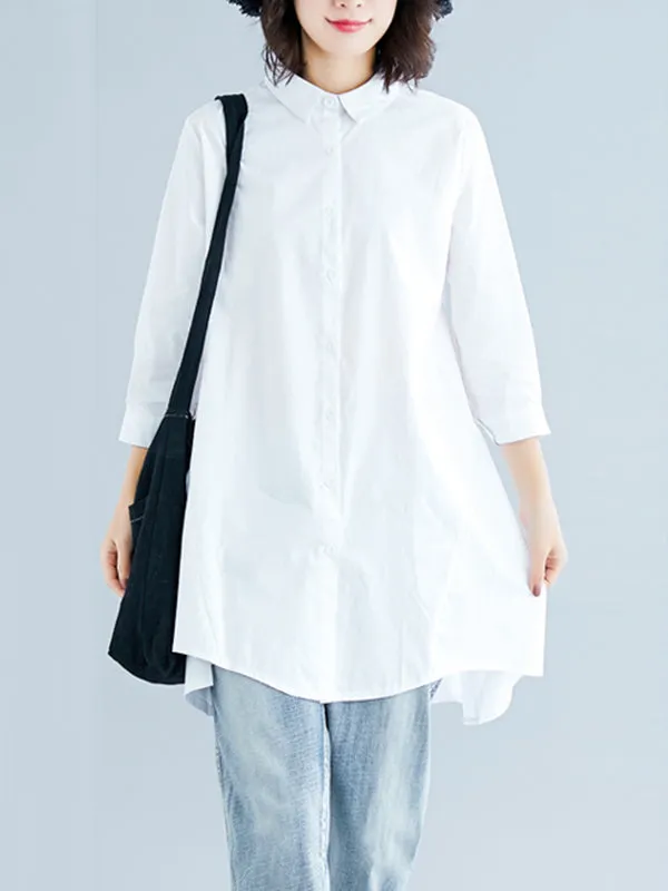 Original Irregularity Solid Blouses&Shirts