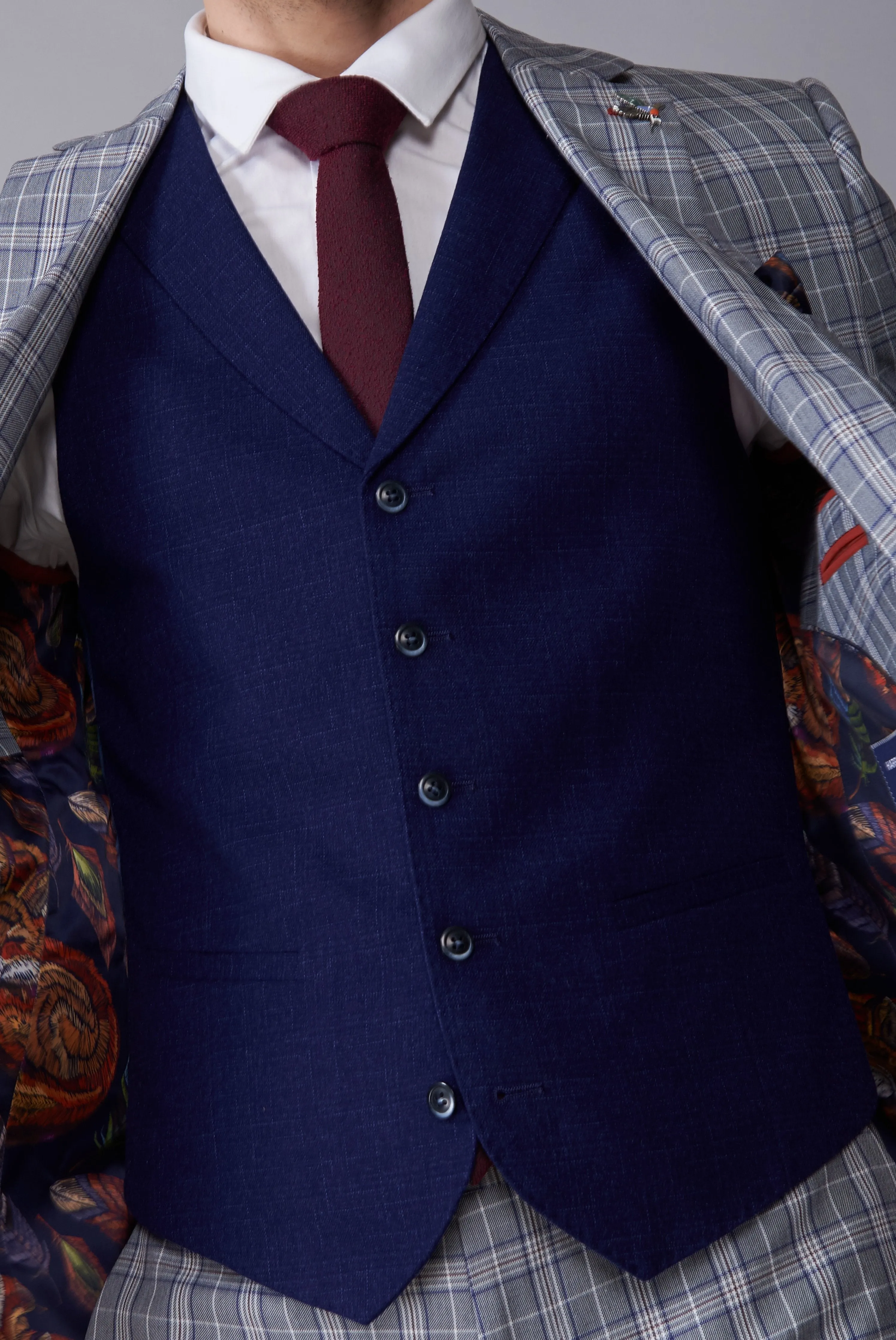 PETER Navy Single Breasted Waistcoat