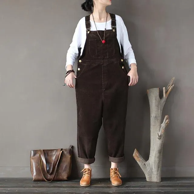 Plus Size 90s Corduroy Overalls