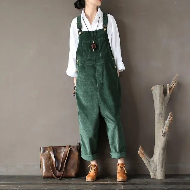 Plus Size 90s Corduroy Overalls