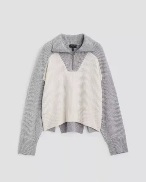 Rag & Bone - Pierce Cashmere Zip in Grey Multi