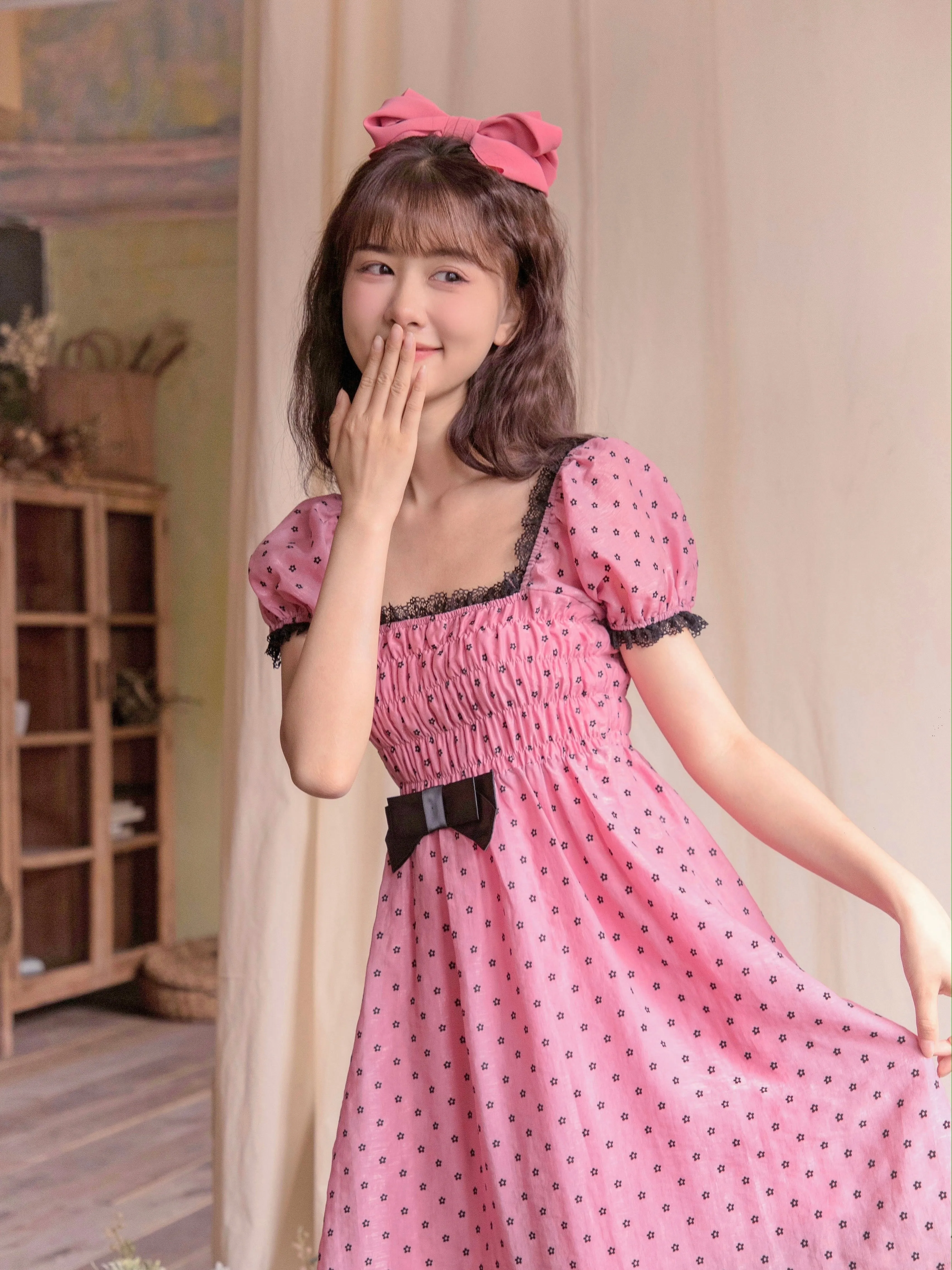 Raspberry chocolate cake vintage dress