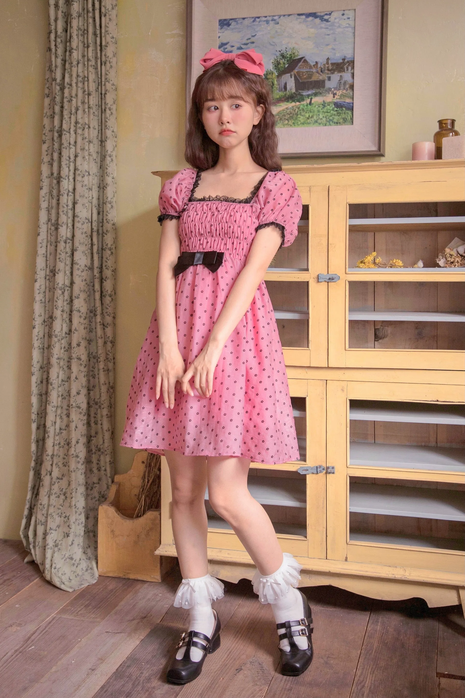 Raspberry chocolate cake vintage dress