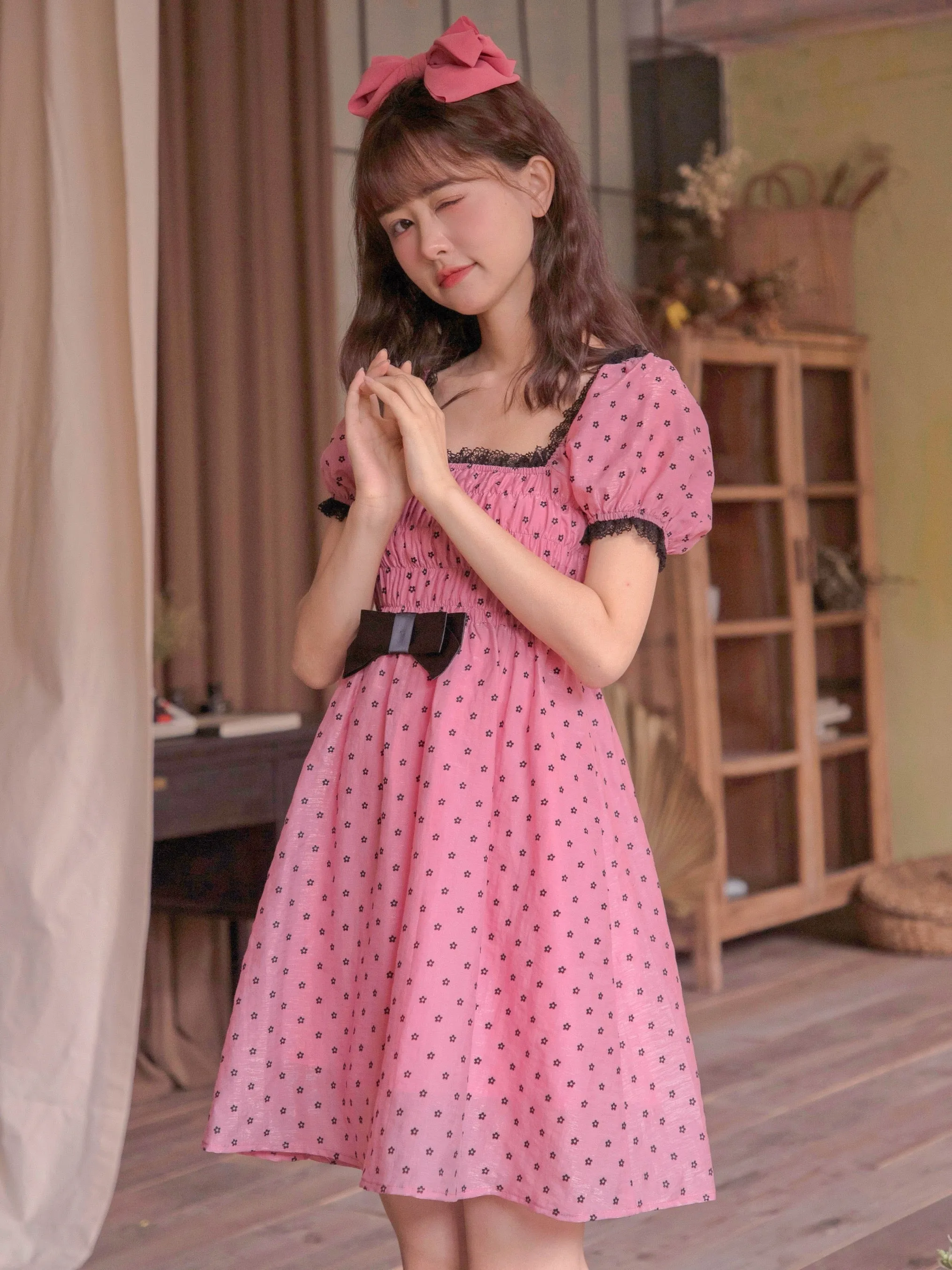 Raspberry chocolate cake vintage dress