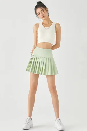 [Rexing x Peiliee Sport] Tennis Girl Seamless High-Waisted Pleated Skirt with Built-in Shorts