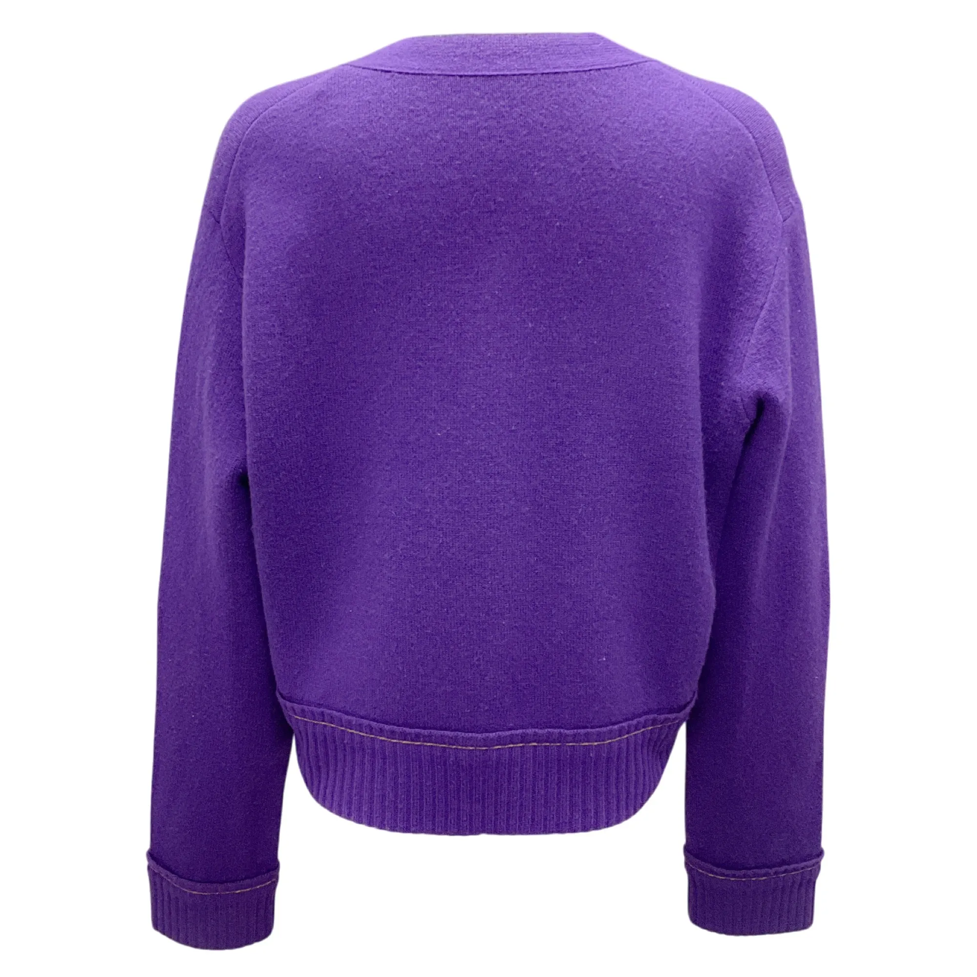 Sacai Purple Cashmere Knit Cardigan Sweater