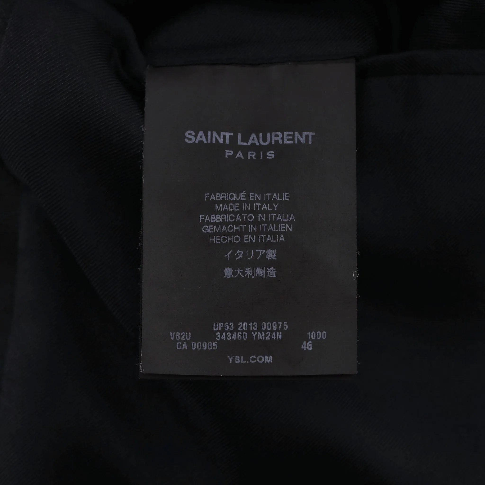 Saint Laurent Chain Detail Virgin Wool Jacket. Size 46IT