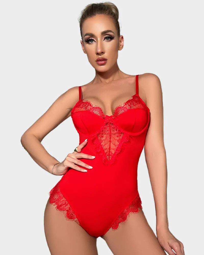 Sexy Lace Back Cutout Lingerie Bodysuit