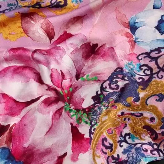 Silk Scarf Collecitons|Blossom Range|Oriental Design|Purple|Long Silk Scarf