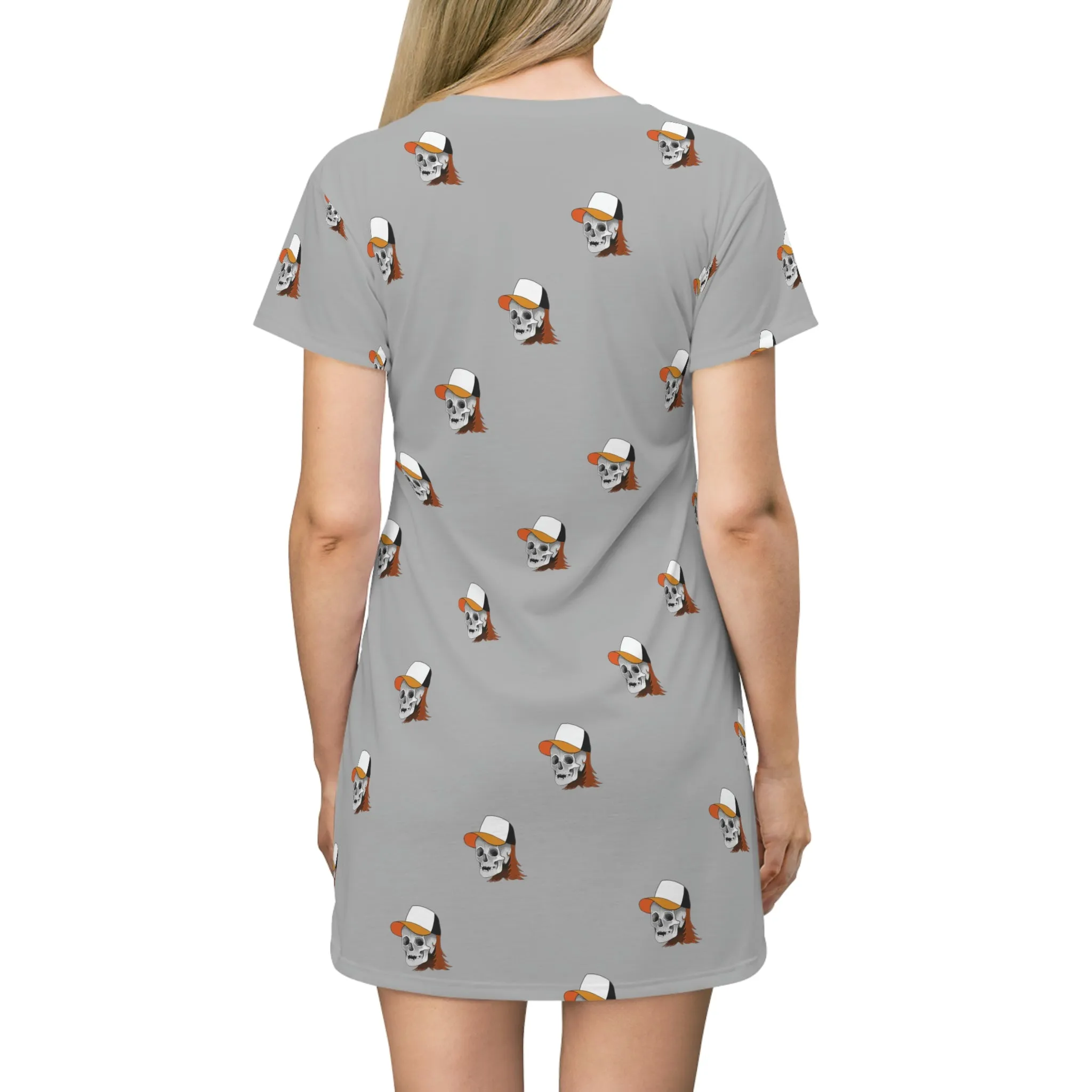 Skullet All Over Print T-Shirt Dress