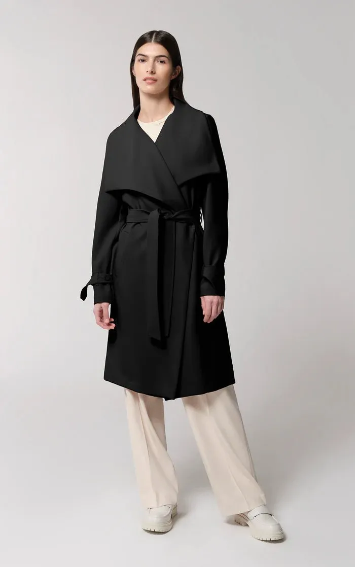 SOIA&KYO OLIVIA - Relaxed-Fit Belted Trench With Cascade Collar