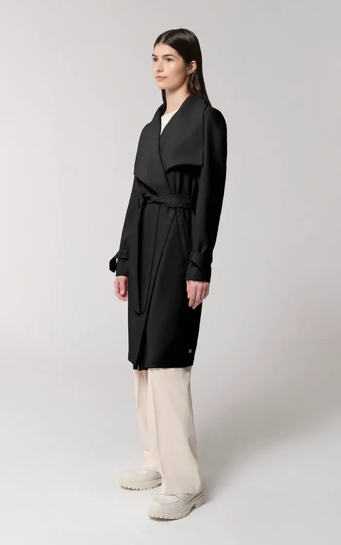 SOIA&KYO OLIVIA - Relaxed-Fit Belted Trench With Cascade Collar