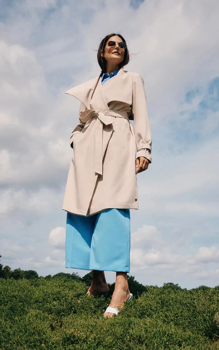 SOIA&KYO OLIVIA - Relaxed-Fit Belted Trench With Cascade Collar