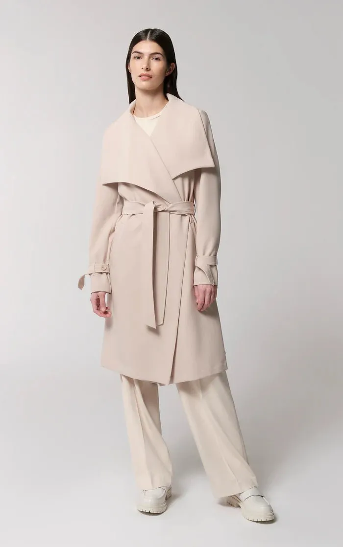 SOIA&KYO OLIVIA - Relaxed-Fit Belted Trench With Cascade Collar