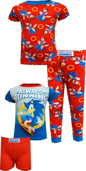 Sonic the Hedgehog Always Running Cotton 4 Piece Pajamas