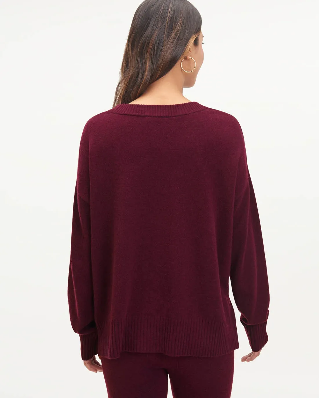 Splendid - Melissa Cashmere Sweater in Black Cherry