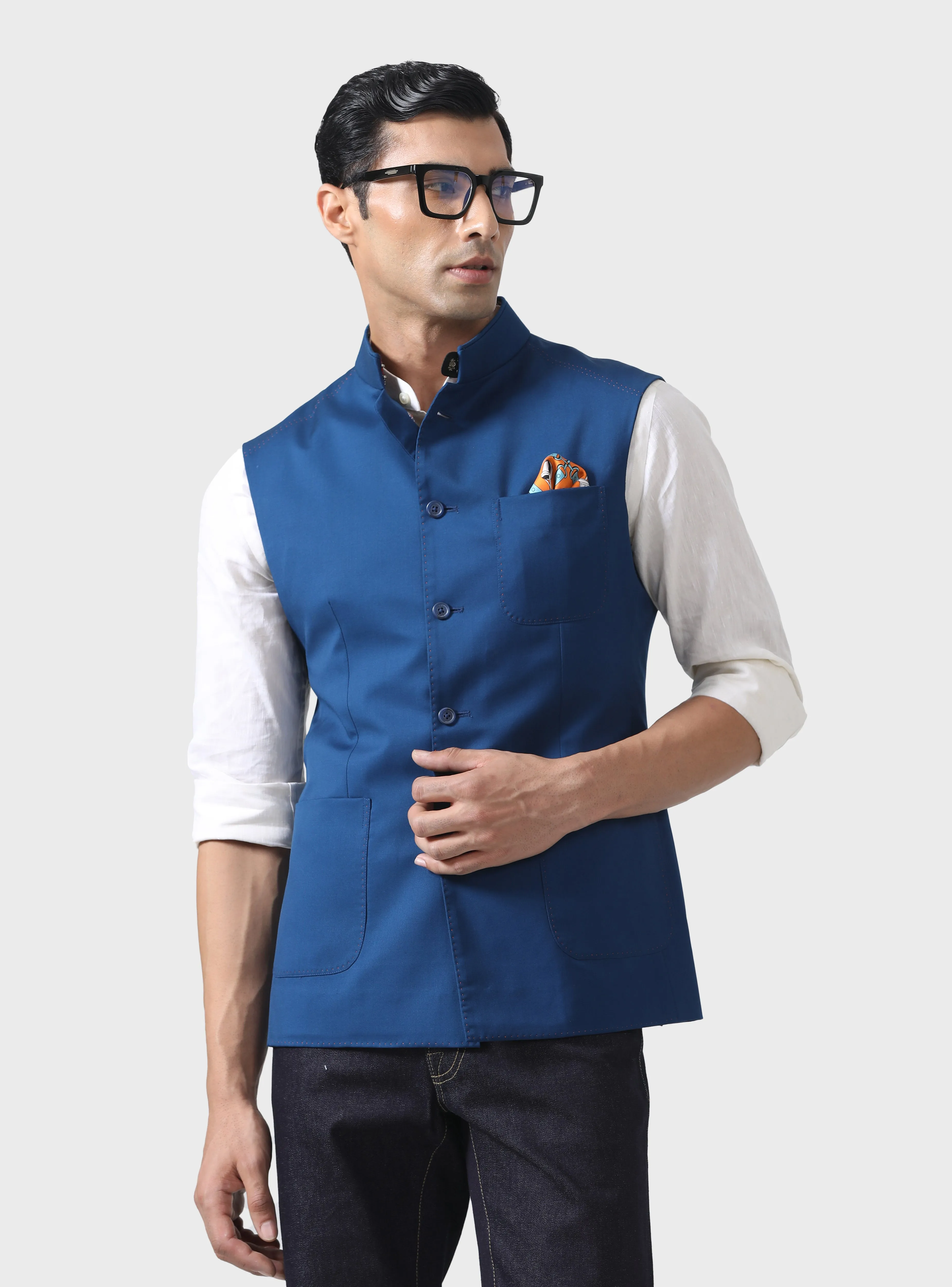 THE ARISTOCRATIC AZURE A BESPOKE BLUE WAISTCOAT