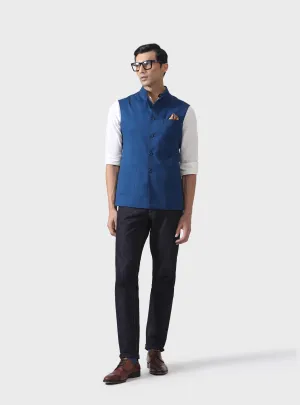 THE ARISTOCRATIC AZURE A BESPOKE BLUE WAISTCOAT