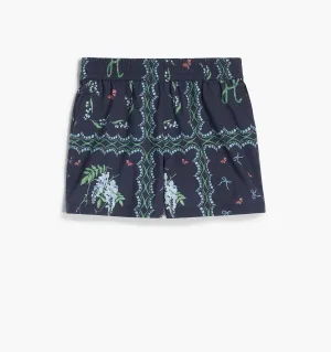 The Baby Leo Short - Navy Floral Patchwork