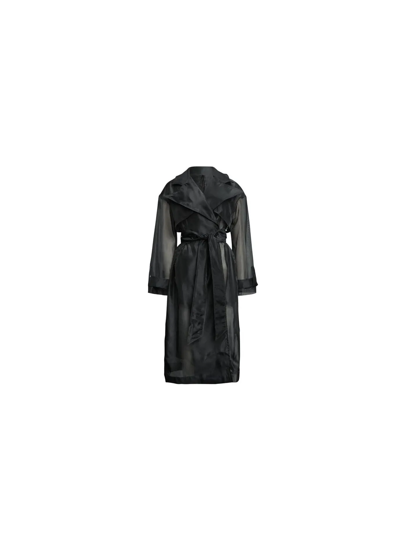 Trench Coat Raven Black In Organza