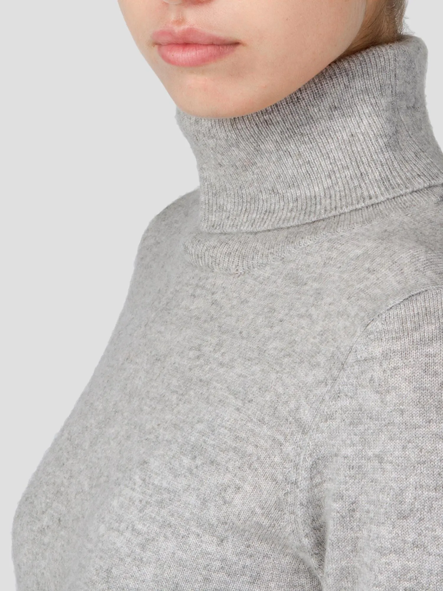 Turtleneck Slimfit Sweater_CB_Light Grey/Navy