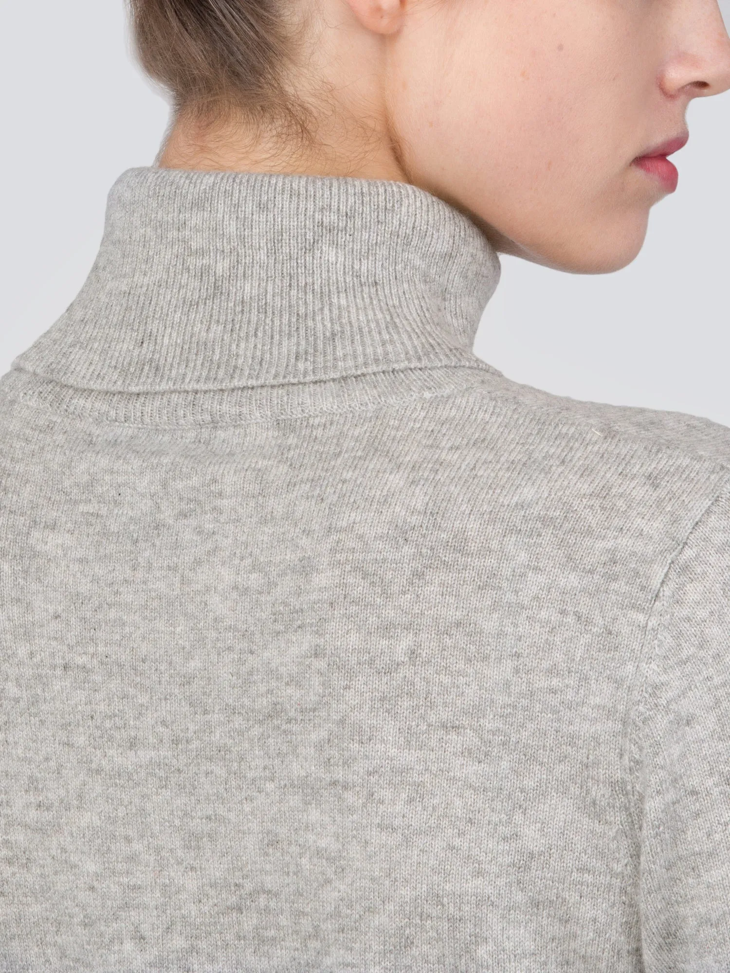 Turtleneck Slimfit Sweater_CB_Light Grey/Navy