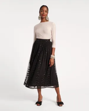 Valentina Sequin Ball Skirt Black