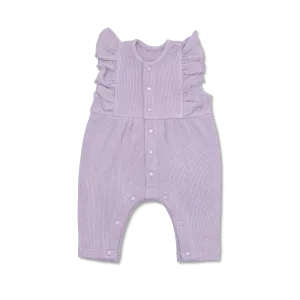 Waffle Ruffle Coverall - Lavender