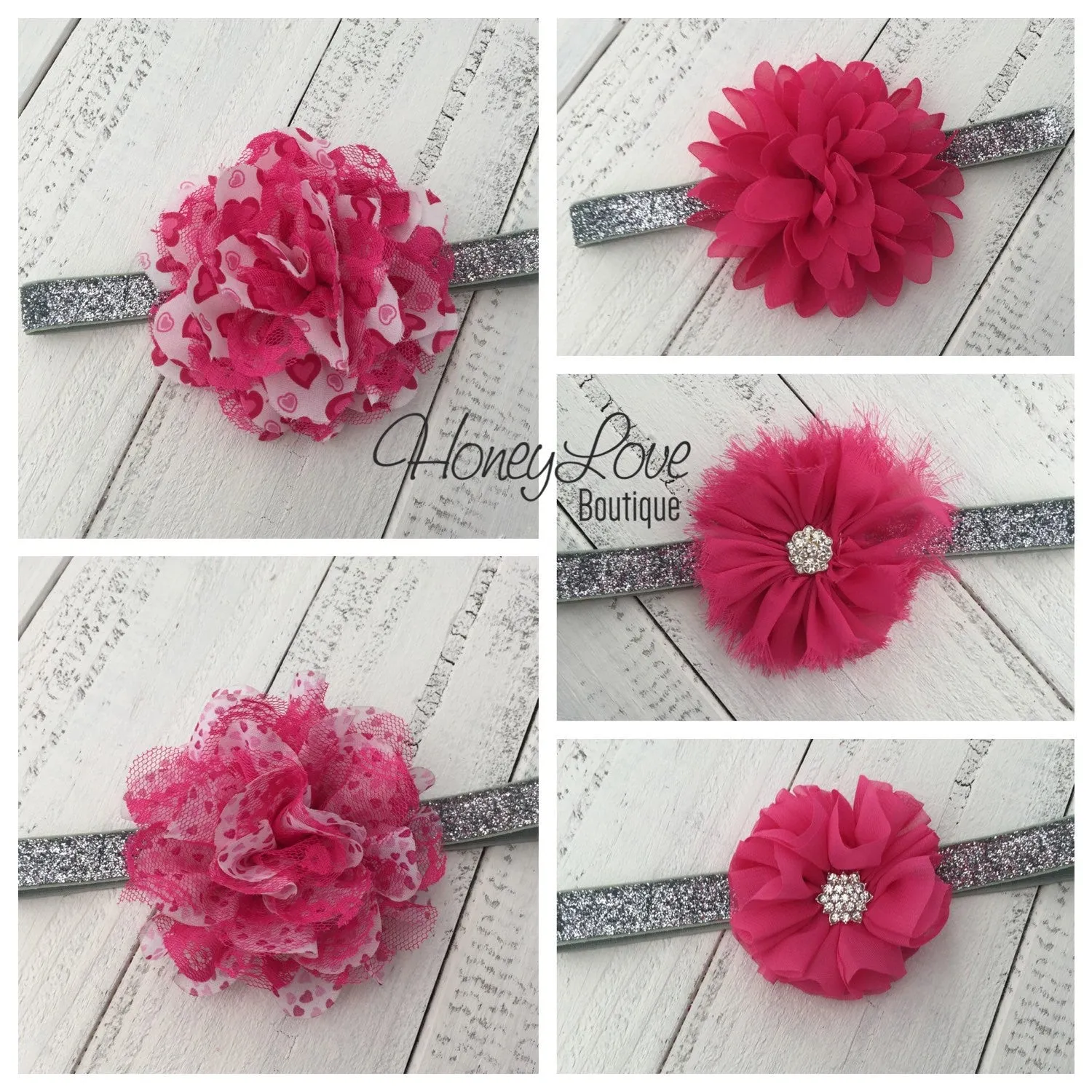 Watermelon Pink flower headband