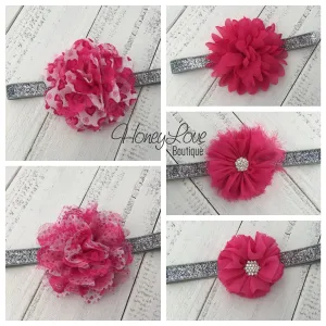 Watermelon Pink flower headband