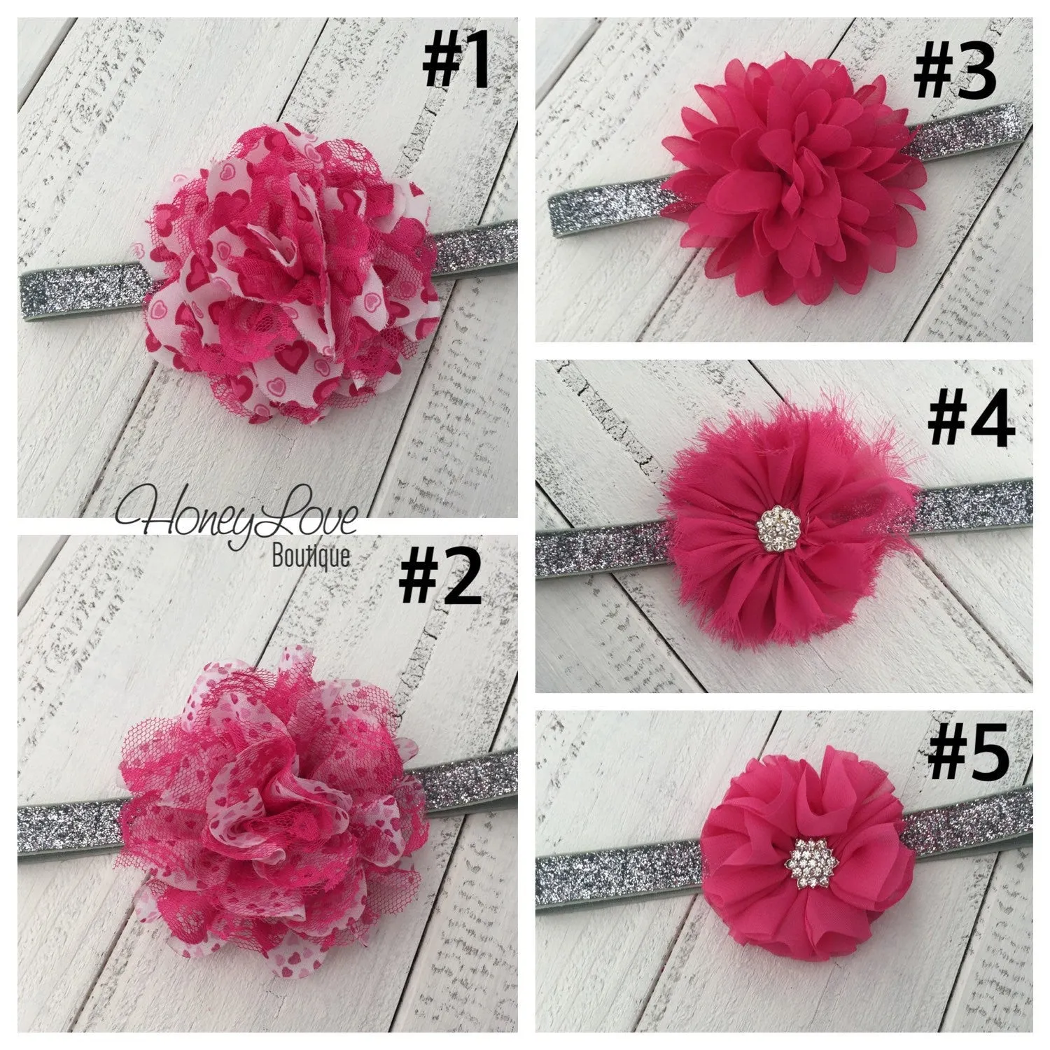 Watermelon Pink flower headband