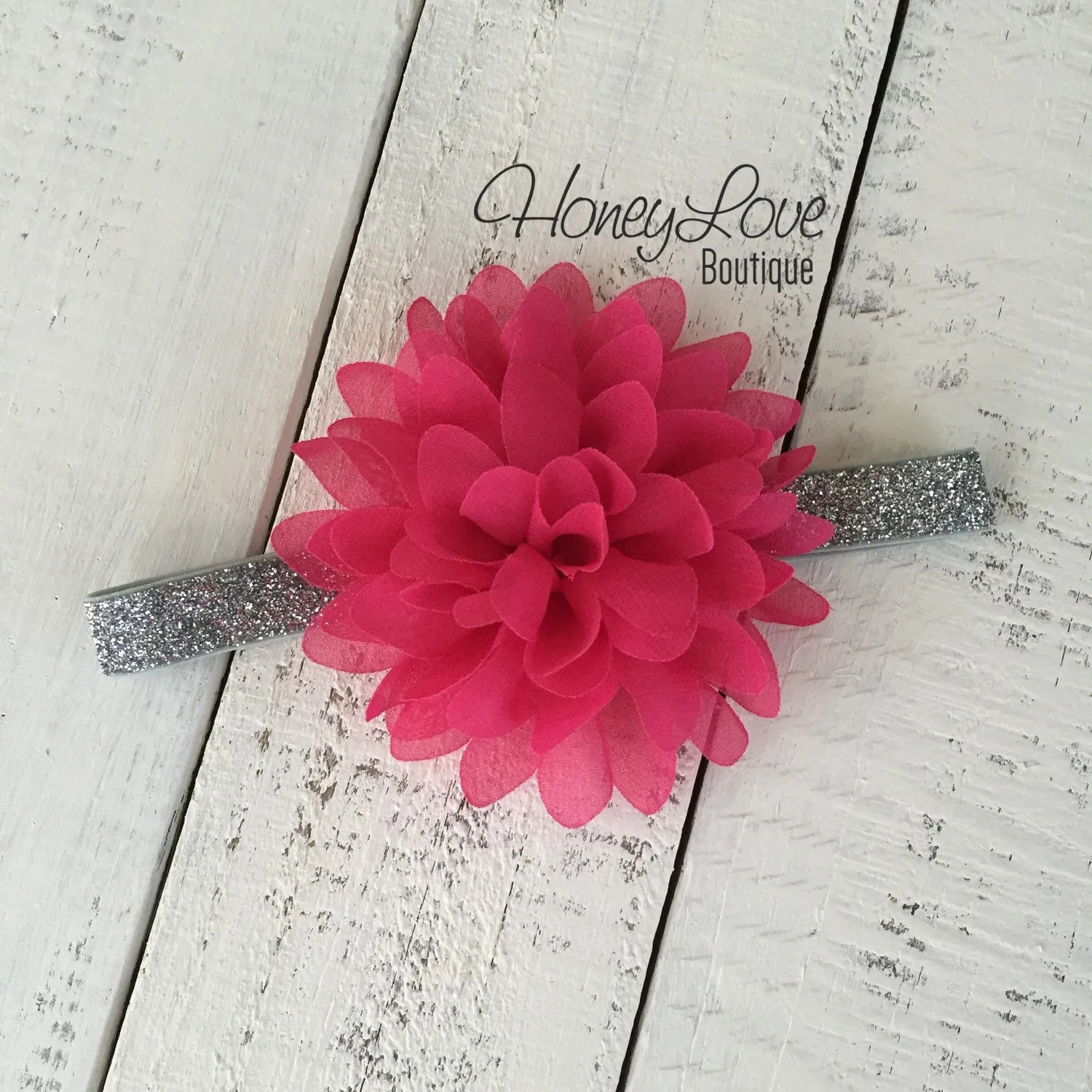 Watermelon Pink flower headband