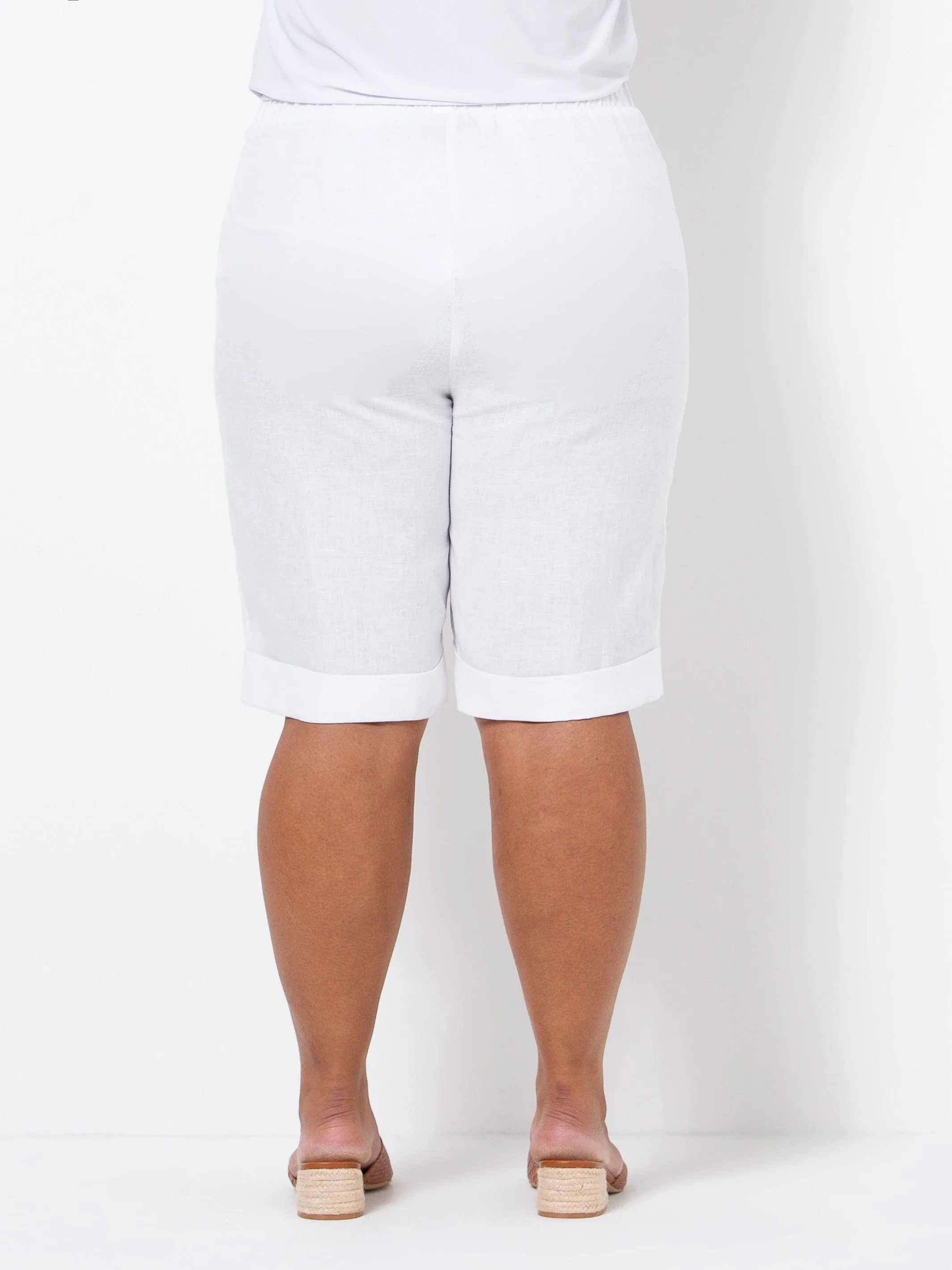 White Linen Shorts