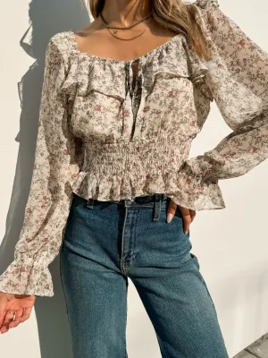 Wild Flower Ruffle Blouse